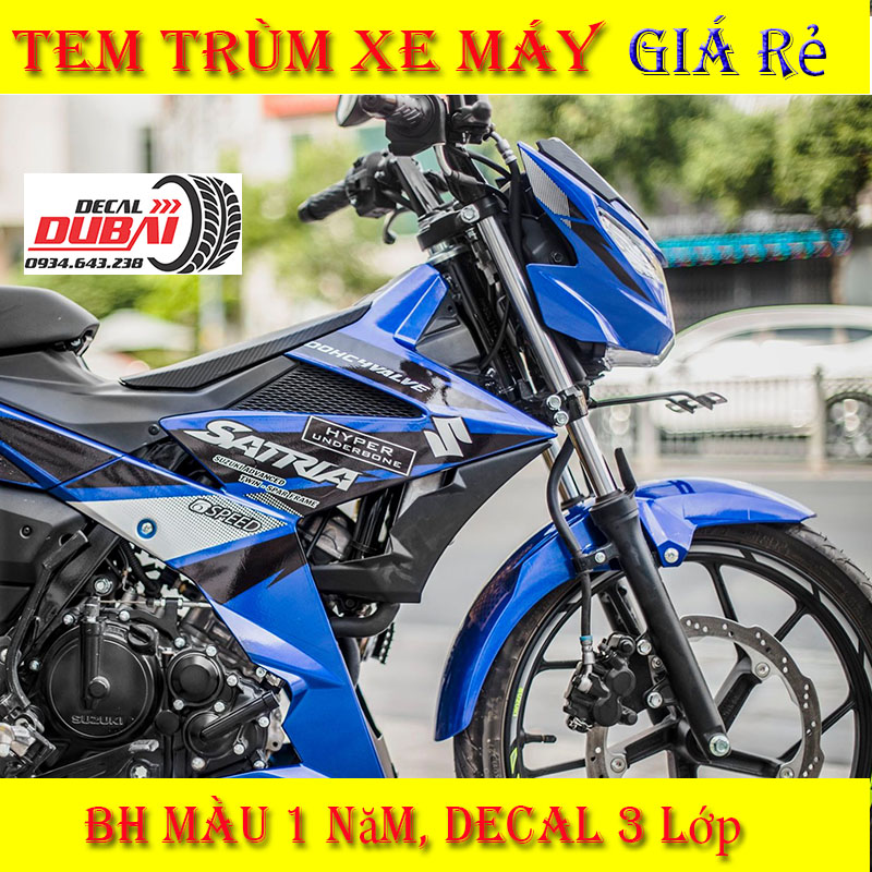 Tem Trùm Satria Raider F150 Xanh