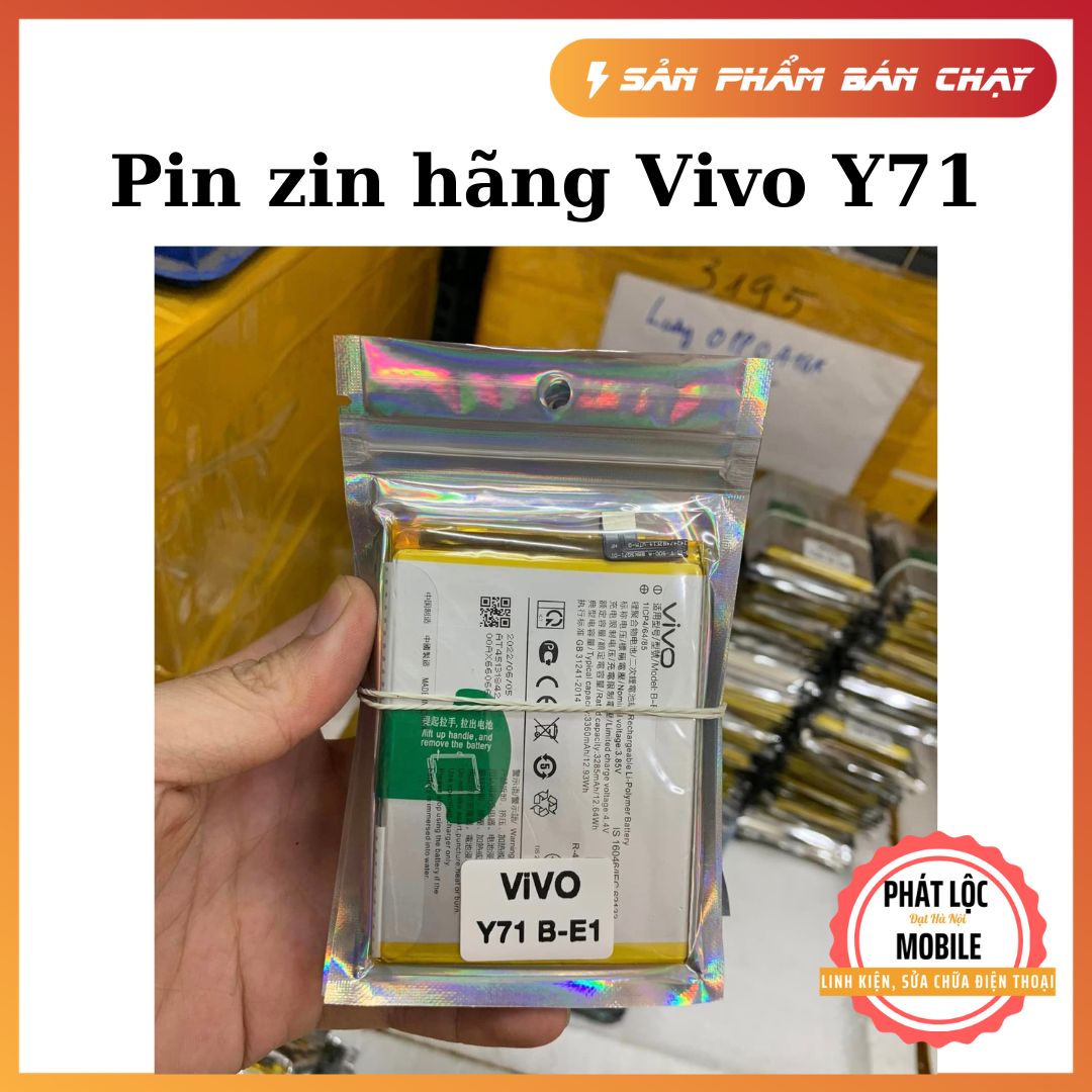 Pin Vivo Y71 zin chính hãng Vivo sản xuất, Dung lượng 3360mAh, Bảo hành 3 tháng