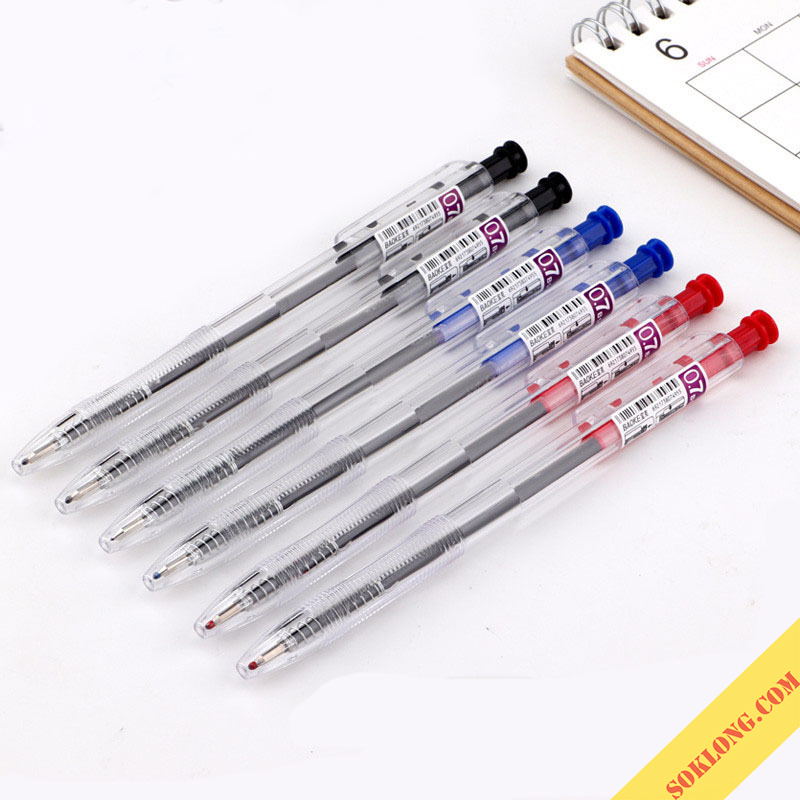Bút bi bấm basic ngòi 0.7mm Baoke bút viết học sinh, văn phòng B29 -vpp Tue Minh