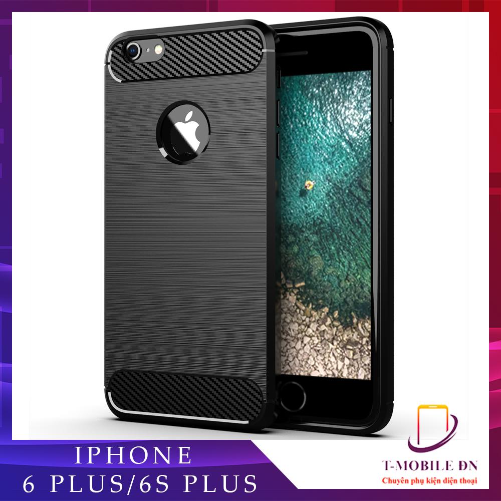 Ốp lưng dành cho iPhone 6 Plus 6s Plus ốp silicone mềm Carbone phay xước chống sốc chống vân tay