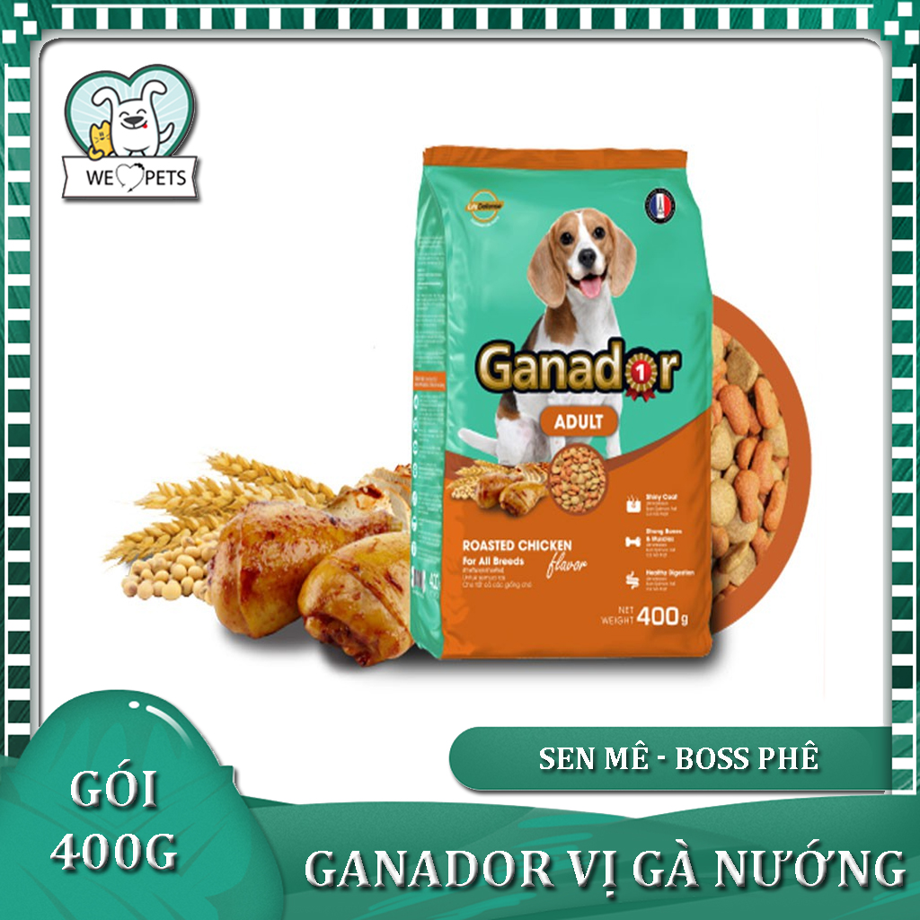 HN - Gói 400g Thức ăn cho chó trưởng thành vị gà nướngGanador Adult Roasted Chicken - Lida Pet Shop
