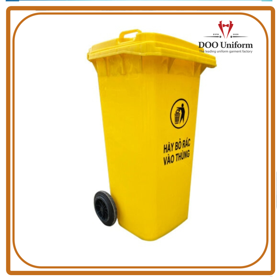 Thùng rác nhựa 120L màu vàng