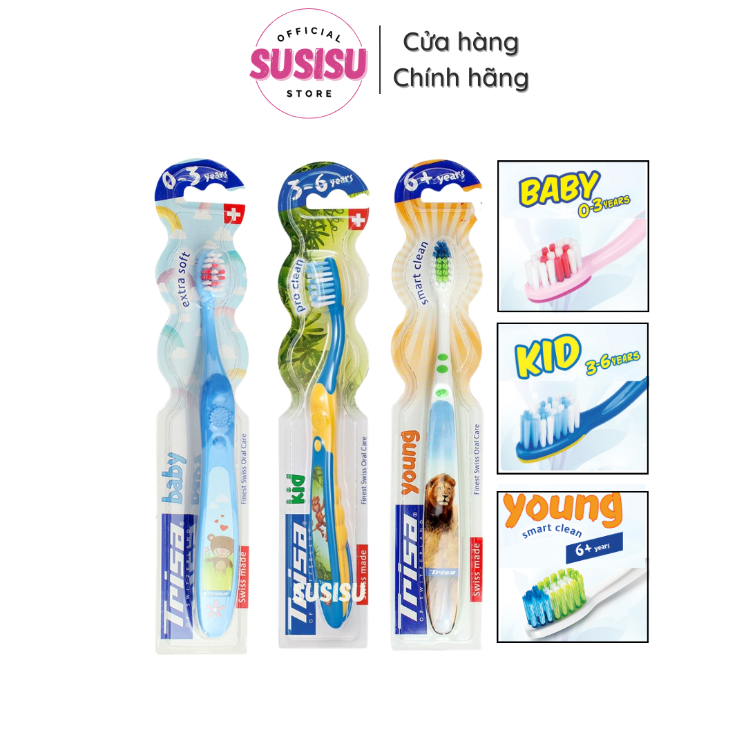 Bàn chải đánh răng cho bé TRISA Baby Extra Soft - giao màu ngẫu nhiên / bàn chải đánh răng trẻ em Trisa