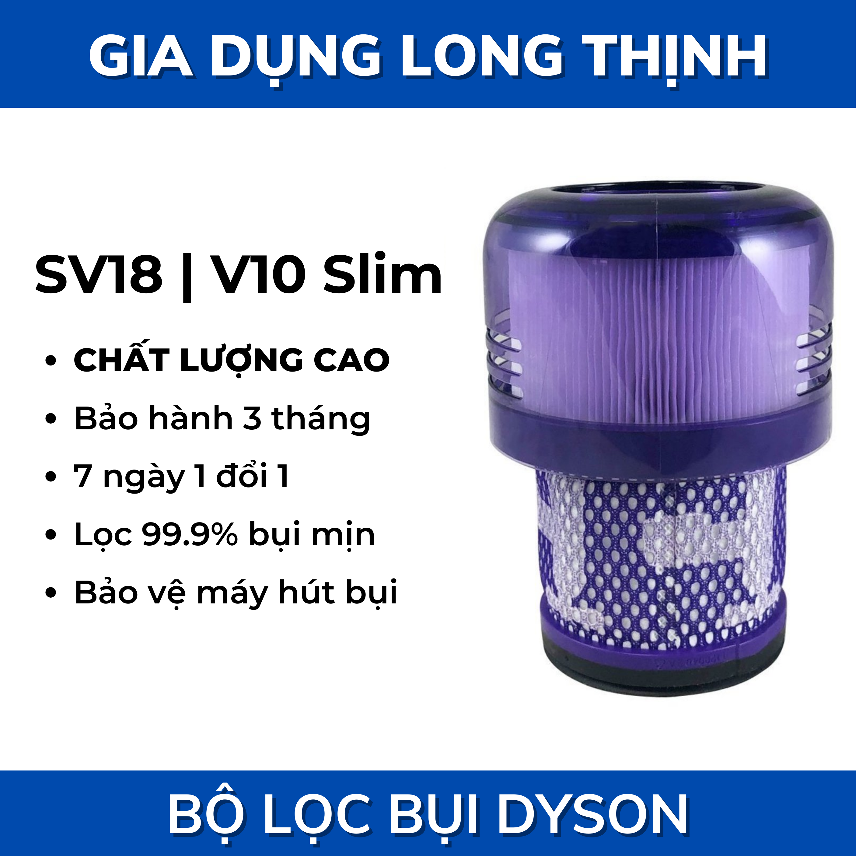 Bộ lọc hepa chất lượng cao máy hút bụi dyson V10 Digital Slim SV18
