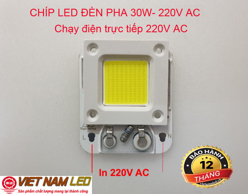 CHÍP LED ĐÈN PHA 30W- 220V AC, công xuất đủ 30W, thay thế cho các loại đèn pha led,  vnled.vn, vietnamled.vn, đt 0936395395