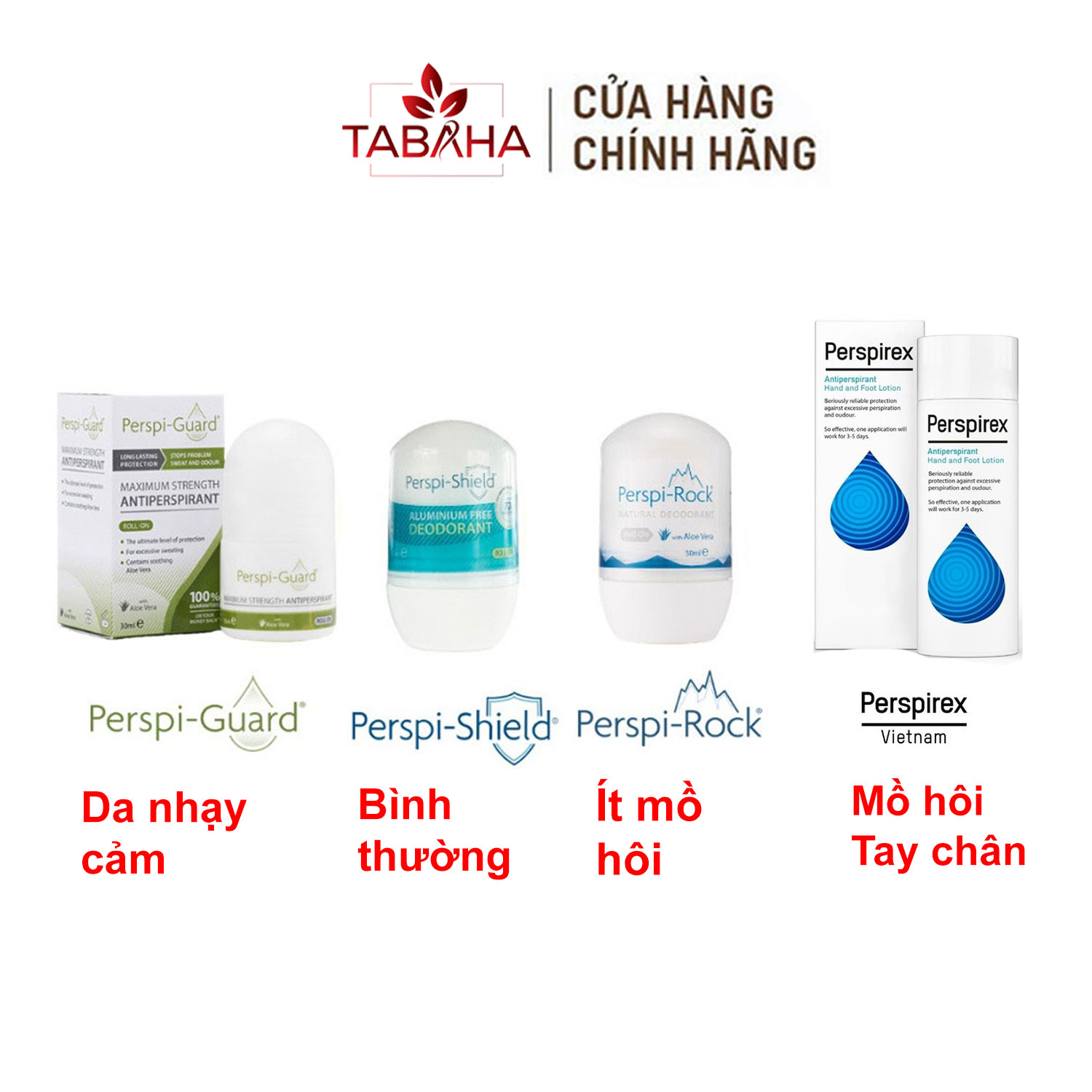 Lăn khử mùi Perspi Guard, Perspi Shield, Perspi Rock, Lotion Perspirex 50ml ngăn ngừa mùi hôi nách cánh tay chân