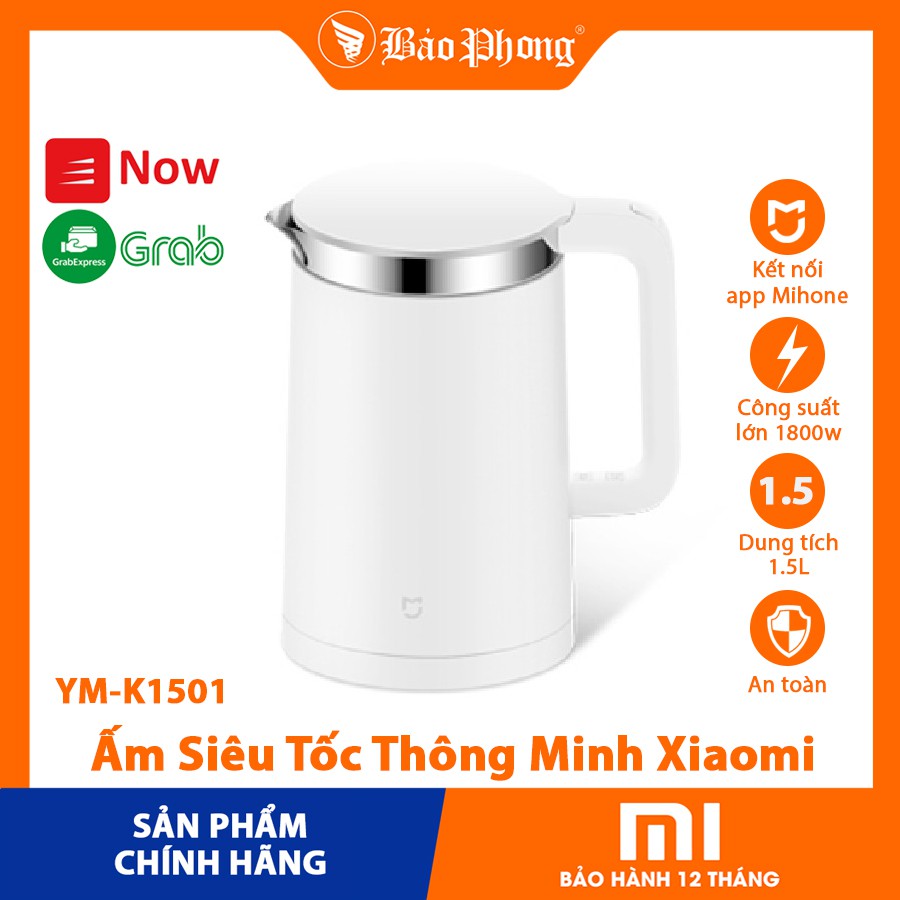 Ấm đun nước Siêu Tốc Thông Minh Mijia Electric Kettle YM-K1501 điện an toàn cho gia đình đẹp bền rẻ xịn