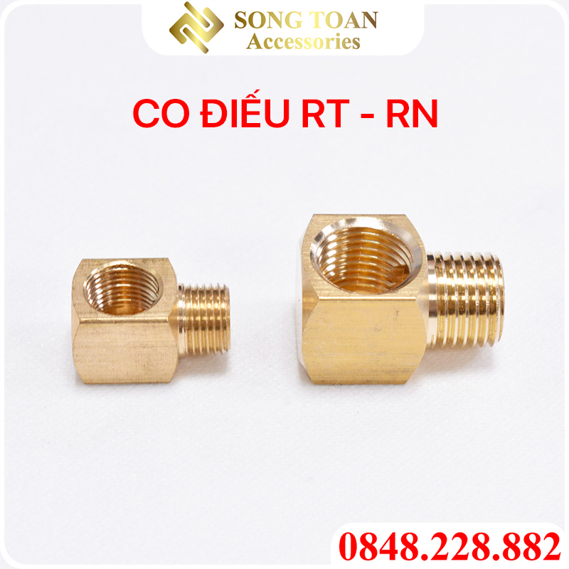 Co điếu thau, Co ren trong ren ngoài, Cút thau ren trong ren ngoài 9.6 13 17 21 - Đồng thau