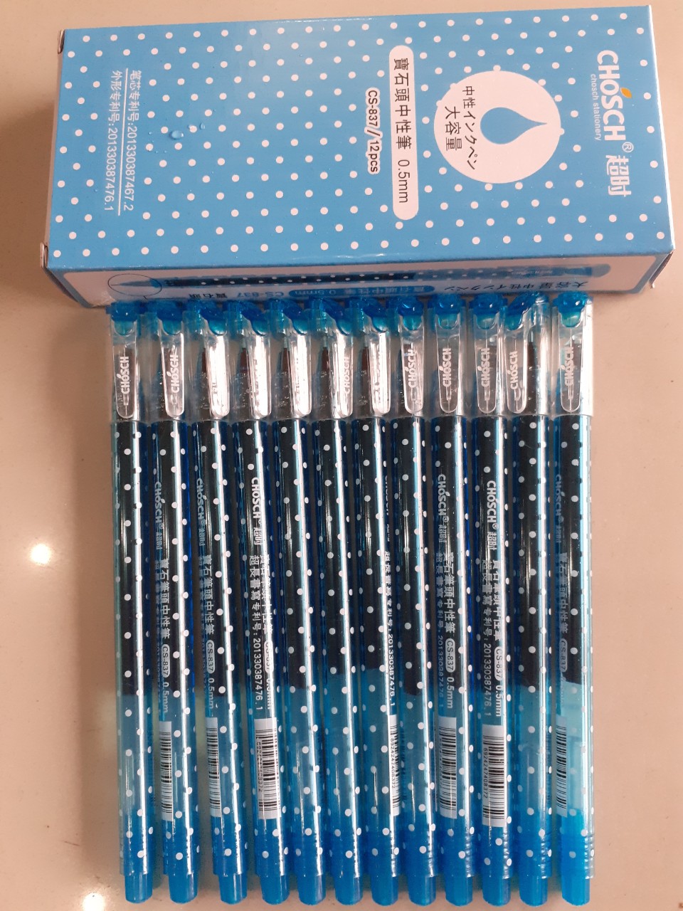 [Có sẵn] [ Chính hãng] Hộp 12 Cây Bút Gel Chấm Bi Chosch CS-837 Xanh, Đỏ, Đen
