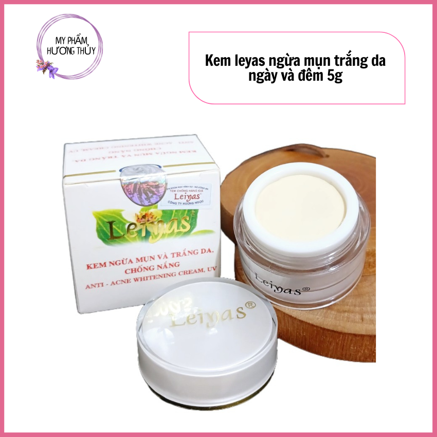 Kem ngừa mụn dưỡng trắng da ngày và đêm Leiyas 5g.