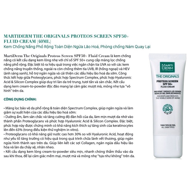 Kem chống nắng Martiderm the originals spf 50 +