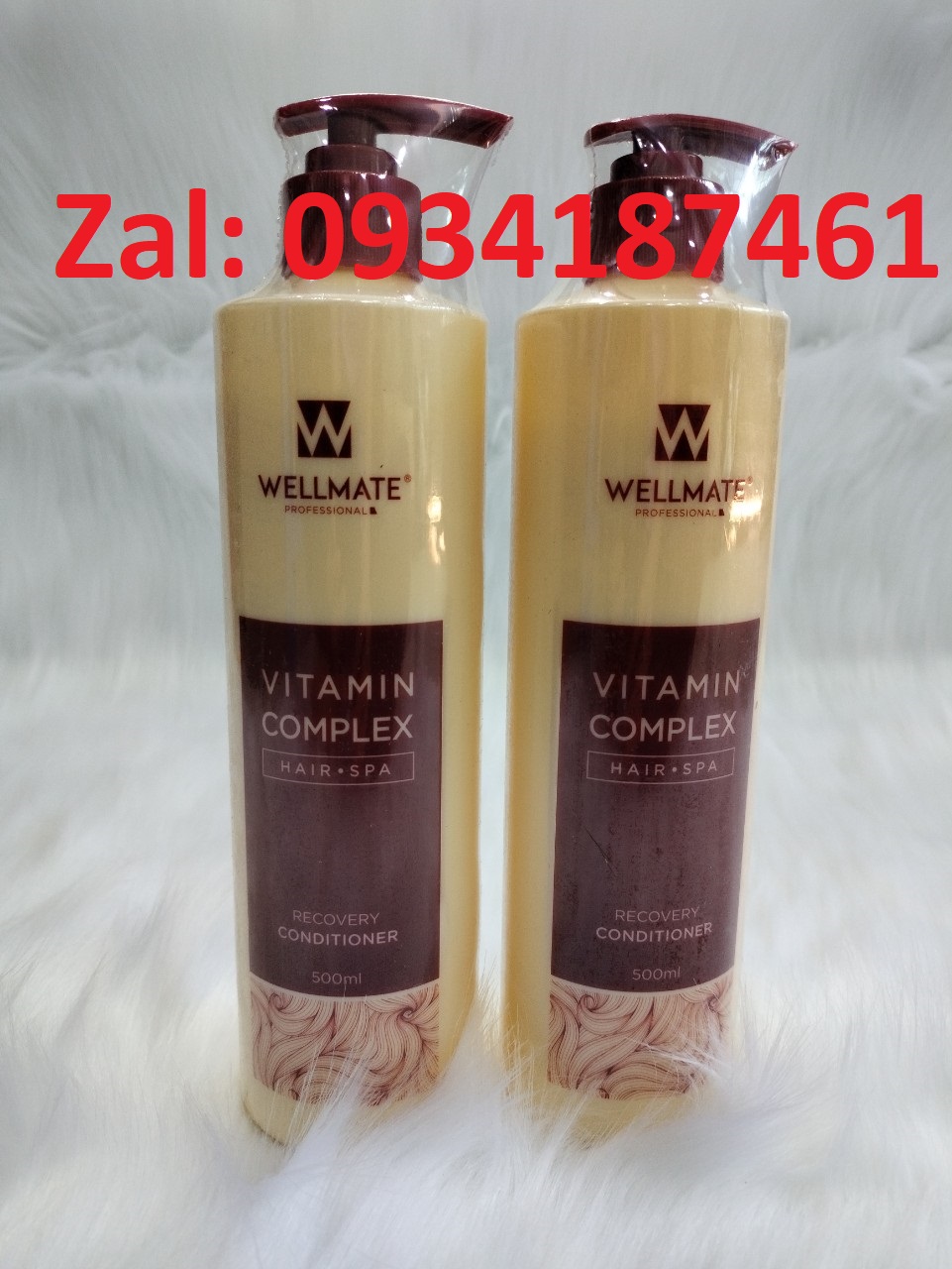 Vitamin Complex Wellmate dầu xã phục hồi tóc, chai vòi nhấn màu vàng