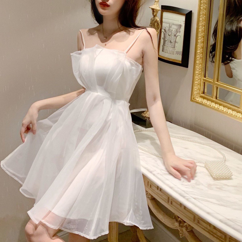 Váy công chúa trễ vai , váy trắng tiểu thư | Shopee Việt Nam