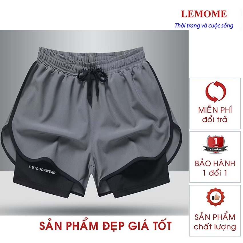 Quần đùi nam thể thao 2 lớp, quần bơi nam, quần short nam chạy bộ, tập gym thời trang cao cấp