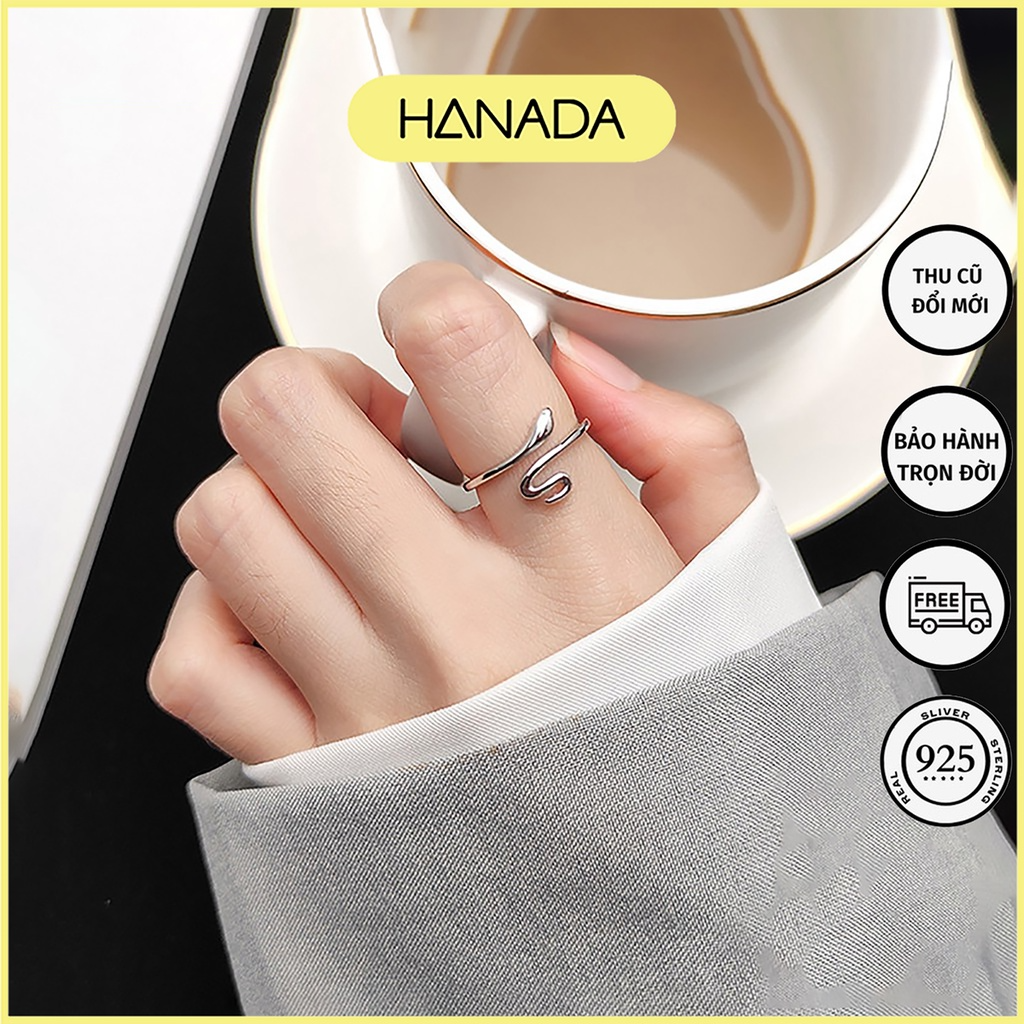 Nhẫn bạc 925 hanada rắn 0708