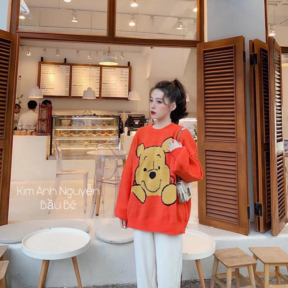 [Mon boutique]Mua áo e tặng quần ạ (áo gấu pooh mix quần umi )