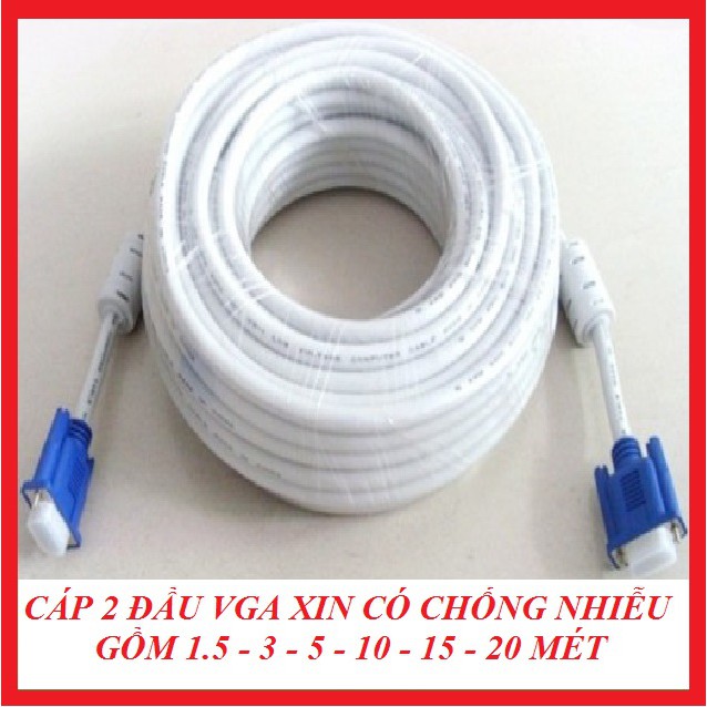 Cáp 2 Đâu Vga Chống Nhiễu Tín Hiệu Gồm 1.5/3/5/10/15/20M