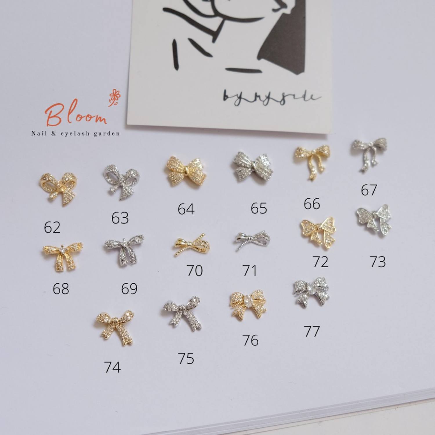 Charm nơ gắn móng, charm nail Hàn Quốc 2021