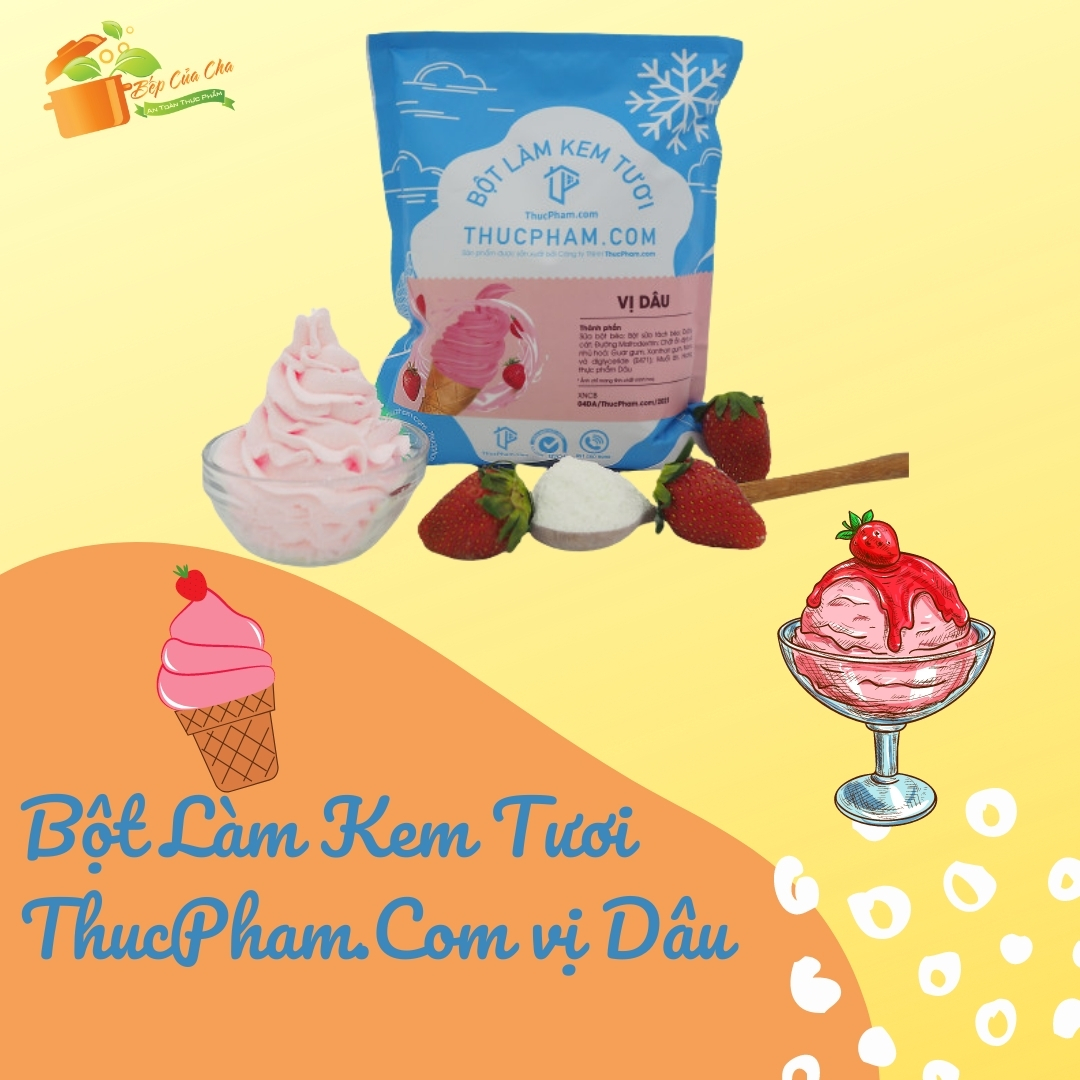 Bột làm kem tươi thucpham.com vị dâu - ăn là mê!