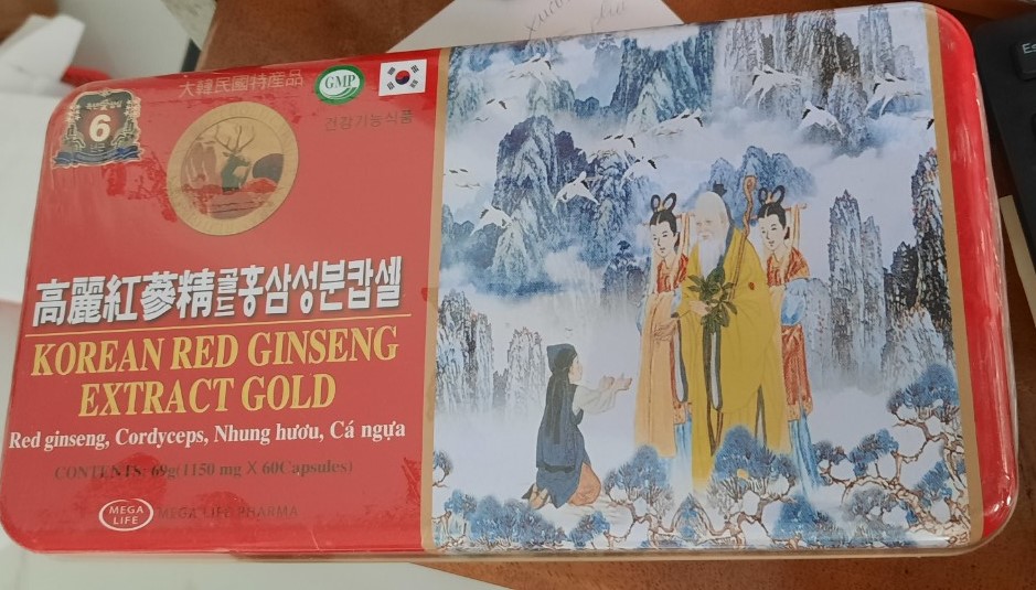 Hồng Sâm Korean Red Ginseng Gold Hộp thiếc 60 viên