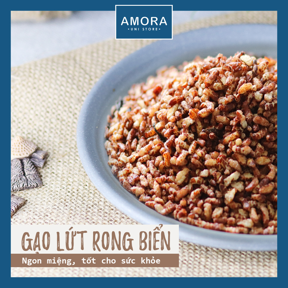 Gạo lứt cháy rong biển - 100gr - ăn vặt nhanh hoặc dùng làm quà biếu - siêu sang, siêu ngon - Amora UNI