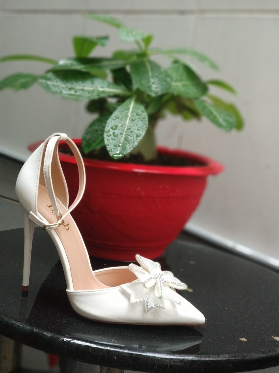 Sandal cao gót đính nơ 9cm - 11cm. Giày cưới cao cấp