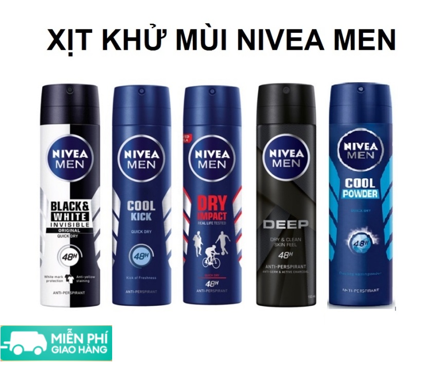 Xịt Khử Mùi Nivea Men 150ml - Khô Thoáng Và Ngăn Mùi 48h