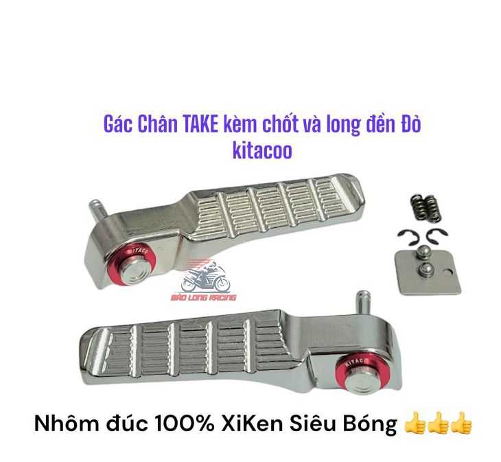 Gác chân ĐÚC Gcraft tặng kèm long đền kitaco đỏ và chốt gác chân INOX gắn xe máy Siêu Rẻ Đẹp