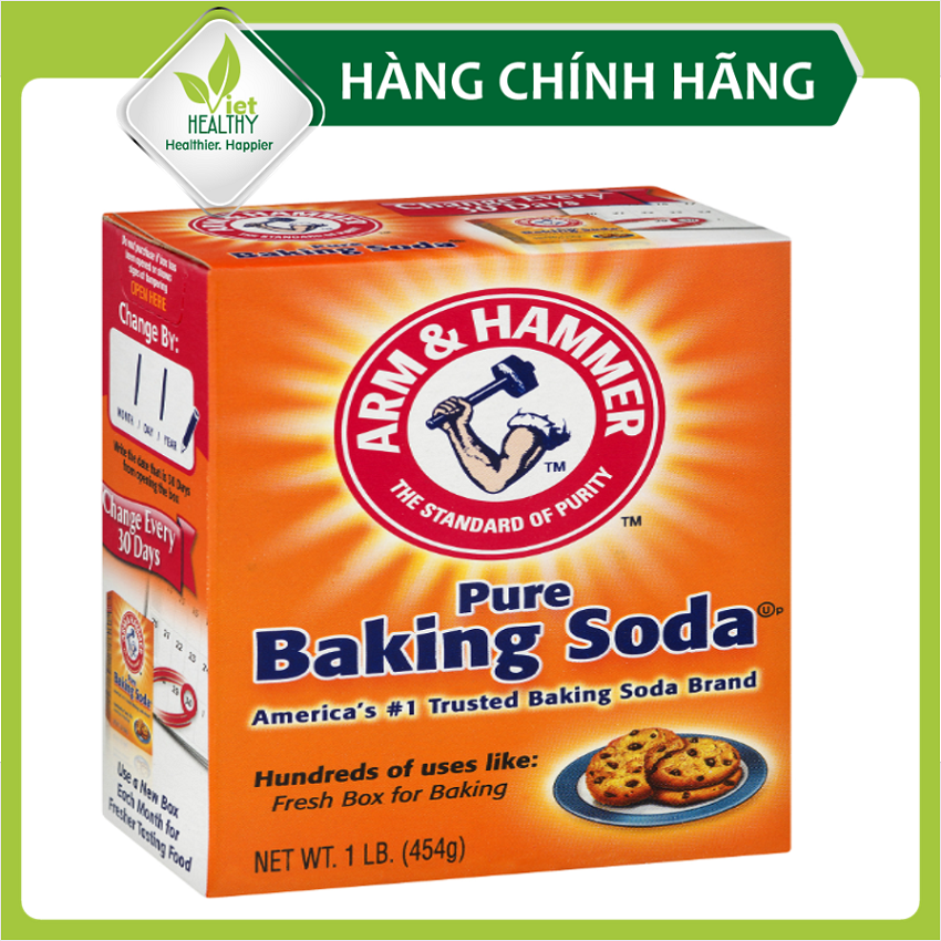 Bột baking soda 454g, cải thiện tiêu hóa, chứng khó tiêu, chức năng thận, trào ngược, gout, kiêm hóa cơ thể