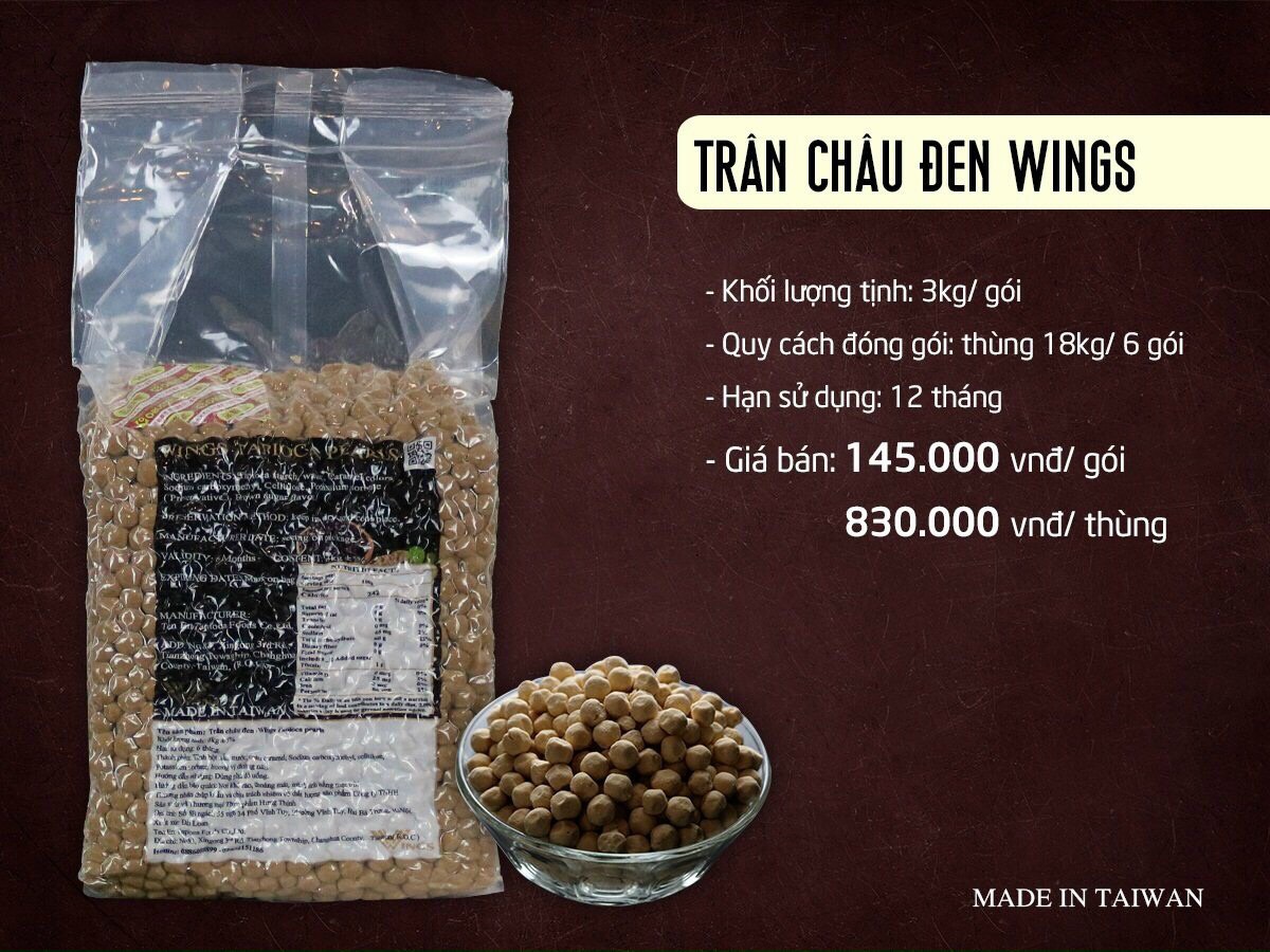 Trân châu đen Đài Loan - 6 gói/ thùng