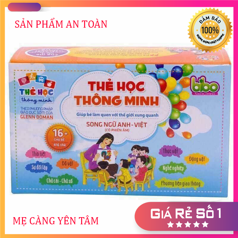 Bộ thẻ học 16 chủ đề 416 thẻ thông minh cho bé từ 1 tuổi trở lên-  Bộ Thẻ Học Song Ngữ Thông Minh - thẻ học thông minh flashcards - đồ chơi - đồ chơi giáo dục - thẻ học thông minh