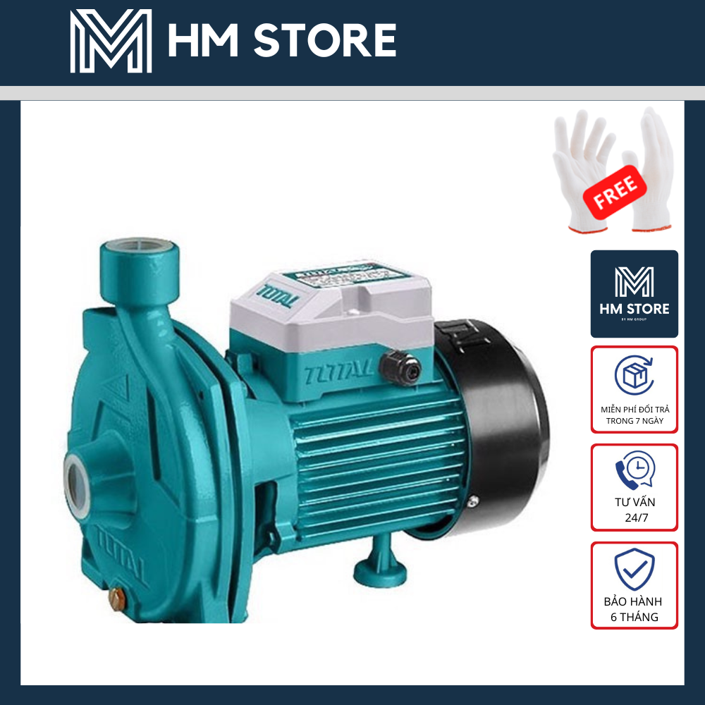 1500w máy bơm nước total - motor dây đồng, cánh quạt đồng thau - hàng chính hãng - twp215002