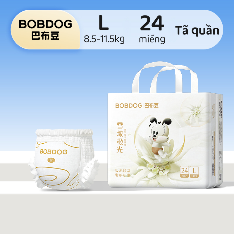 Tã/bỉm quần BOBDOG Cực quang trên vùng tuyết L24 XL22 XXL20 XXXL18miếng