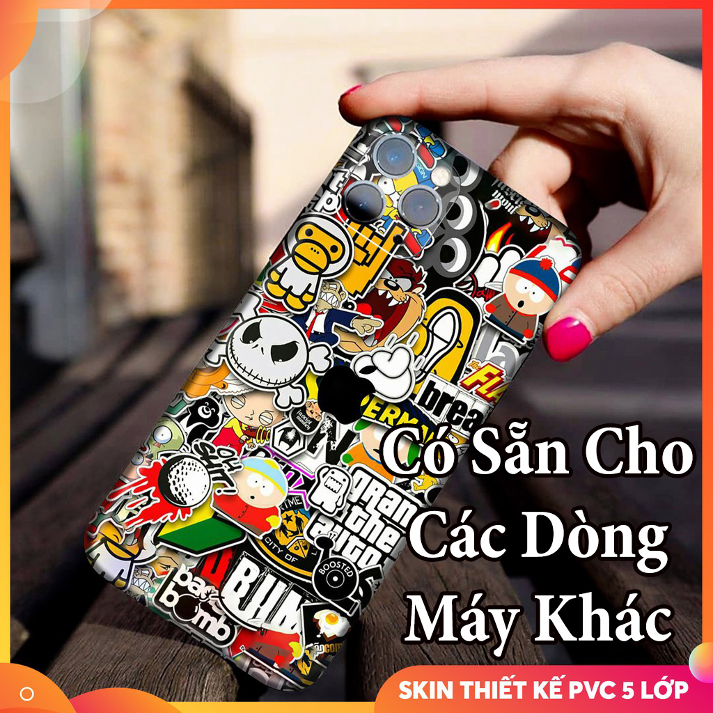 Miếng Dán Skin Điện Thoại In Hình Sticker Cho Iphone Android SamSung Oppo Nokia Xiaomi