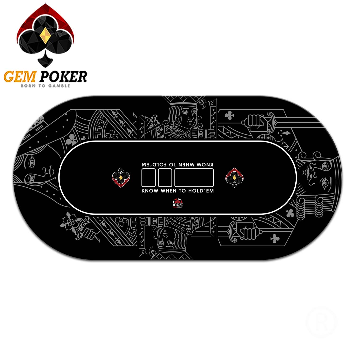 Thảm poker texas oval gem royal® cao cấp