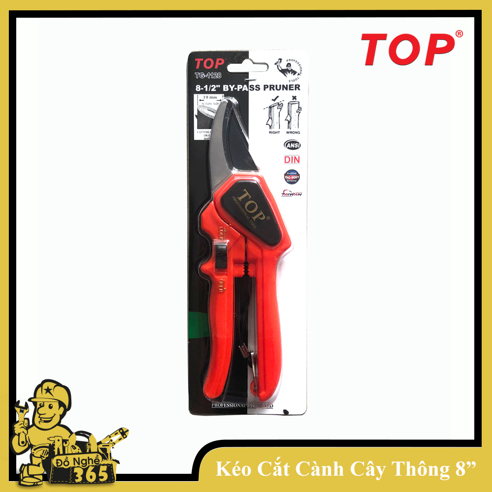 Kéo cắt cành kiểu Mỹ 8" Top - Kéo chuyên phục vụ làm vườn tạo dáng cắt tỉa cây cảnh và hái quả có thể cắt nhiều vật dụng mềm phục vụ nội trợ gia dụng gia đình