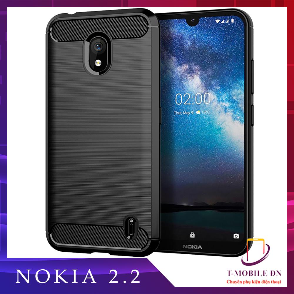 Ốp lưng Nokia 2.2 silicone mềm Carbon phay xước chống sốc chống vân tay
