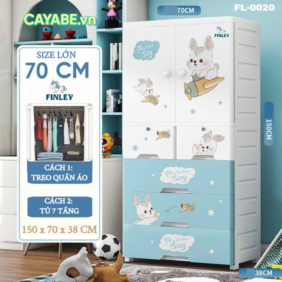 Tủ nhựa cho bé và người lớn 5 - 6 - 7 tầng Finley (SIZE LỚN NGANG 70cm) gấu nâu Teddy, thỏ xanh, thỏ hồng, khủng long, hổ con