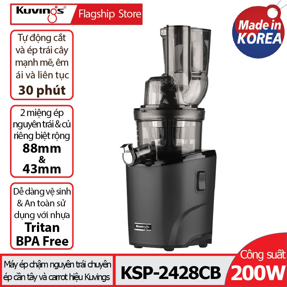 Máy ép chậm kuvings ksp-2428cb màu đen carbon - sản xuất tại hàn quốc - hàng chính hãng