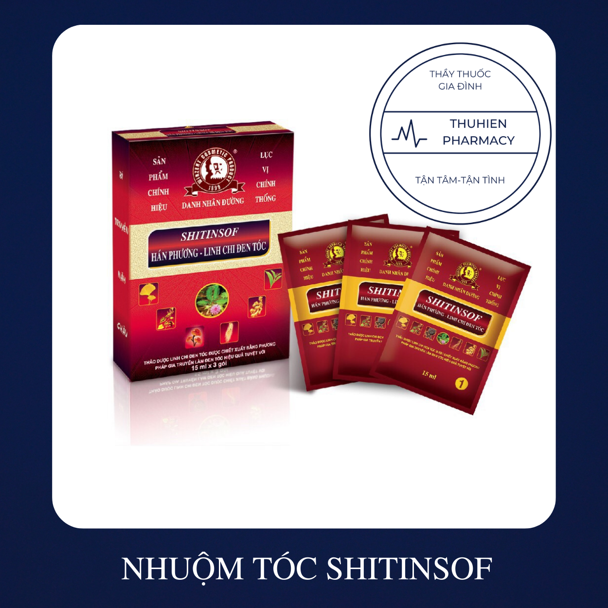 Dầu Gội Nhuộm Tóc Shitinsof Hán Phương Linh Chi đen tóc