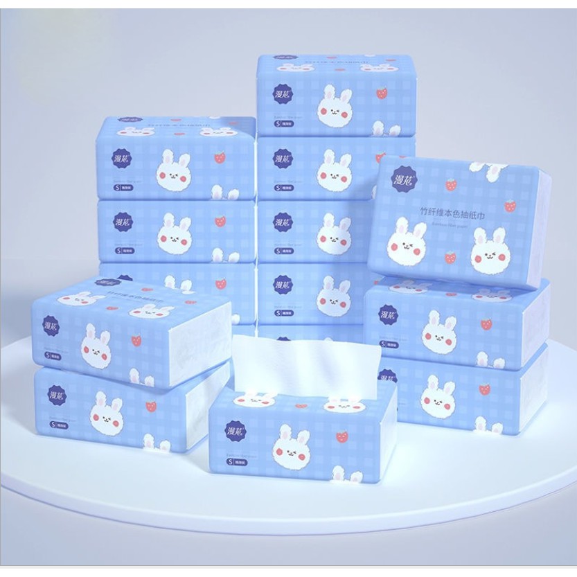 [ BẢO HÀNH 1 ĐỔI 1 ] Combo 10 gói Khăn giấy rút giấy ăn hình thỏ hàng nội địa trung an toàn cho trẻ em , giấy ăn siêu dai siêu mịn không chất tẩy trắng an toàn cho trẻ nhỏ, giay an