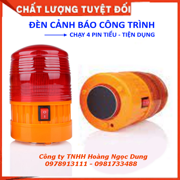 Đèn cảnh báo công trình thi công, đèn led cảnh báo tín hiệu sử dụng pin dế nam châm. đèn quay cảnh báo dùng pin
