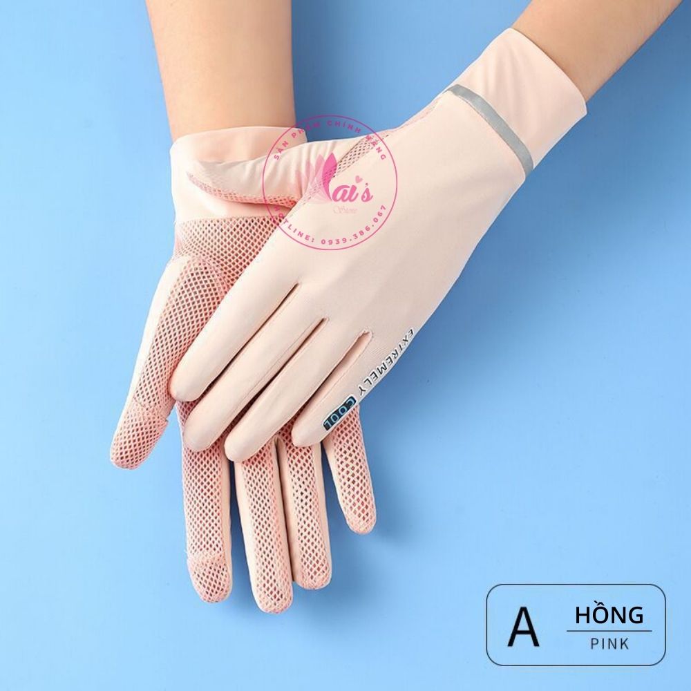 Găng Tay Chống Nắng UPF50+ Chống Tia UVA UVB Mỏng Nhẹ Thun Lạnh Thoáng Khí Chống Trượt Lái Xe Mở Đầu Ngón Tay Cảm Ứng - 4