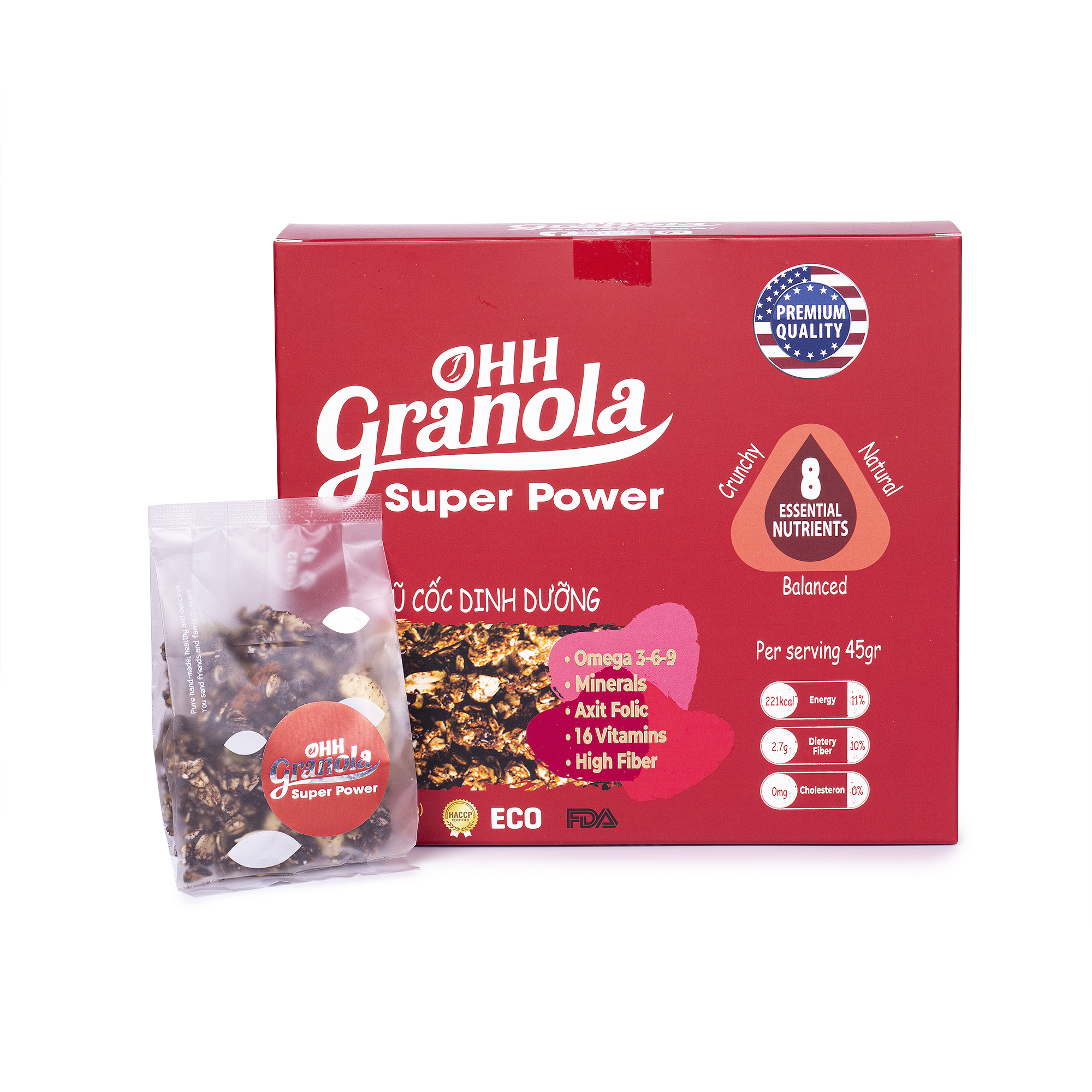 [Ngũ Cốc Tăng Cơ Cho Gymer Mix Chocolate 250g] phối trộn sữa chua, sữa tươi, dòng Super Power - Ohh Granola, Theo tiêu chuẩn FDA - Hoa Kỳ; Chocolate granola, eat clean, Quality of FDA approved