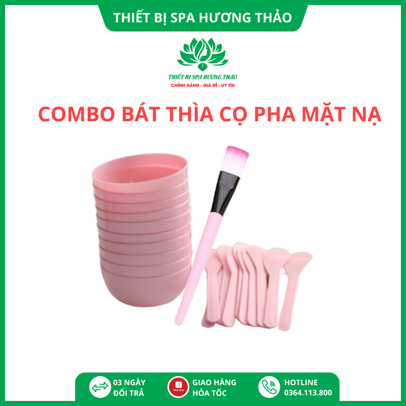 Combo bát thìa cọ dùng trong Spa Thẫm Mỹ Viện