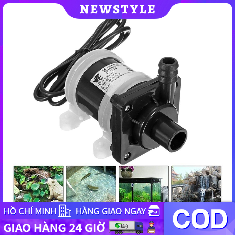 Máy Bơm Nước Không Chổi Than Động Cơ Năng Lượng Mặt Trời DC 12V, Máy Bơm Nước Chìm Điện Từ Không Chổi Than 700L/H, Máy Bơm Nước Từ Tính Mini, Bể Cá, Bể Cá, Đài Phun Nước