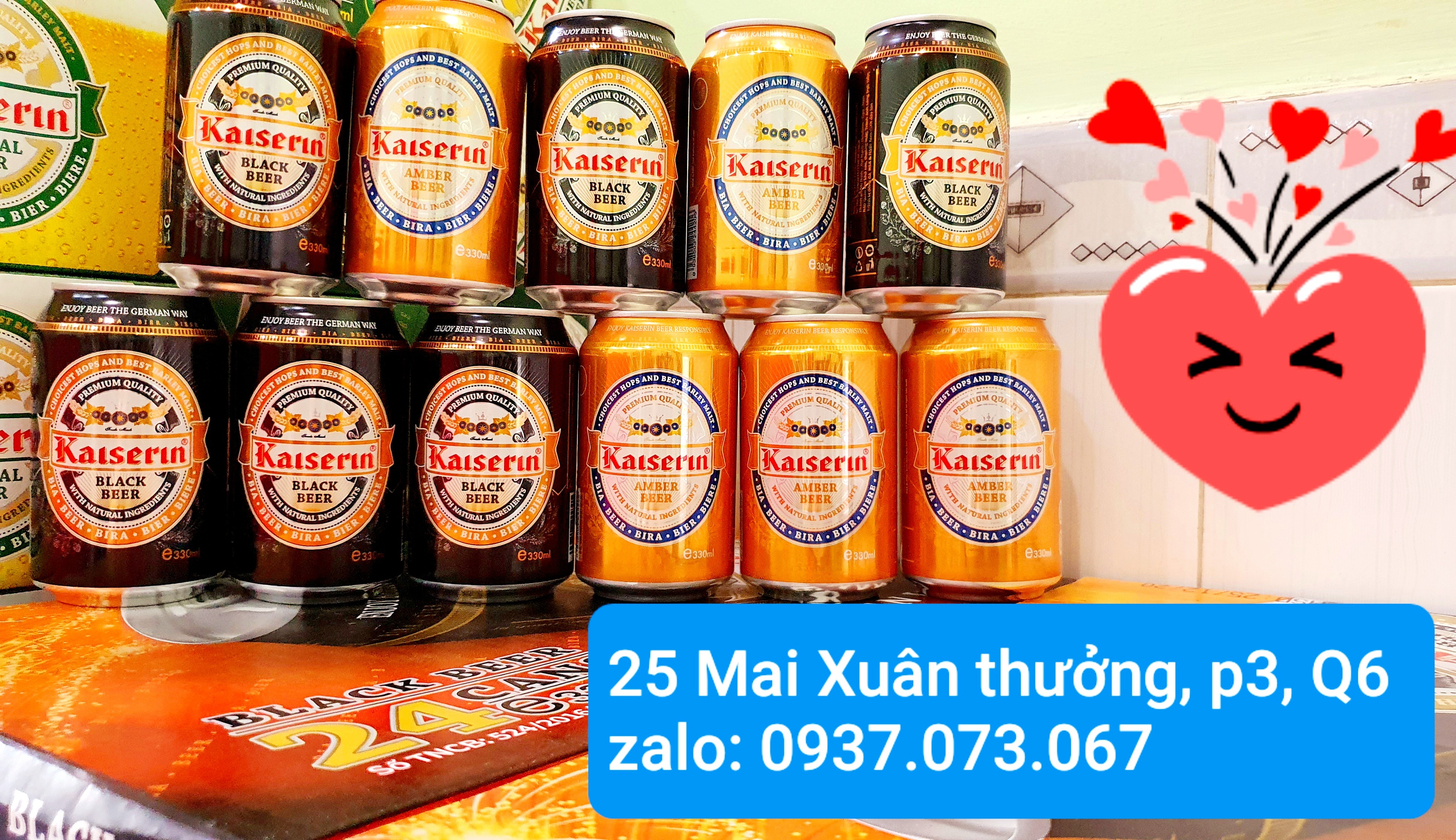 Bia Đen + Đỏ Kaiserin 24 lon, HSD: Tháng 12/2023