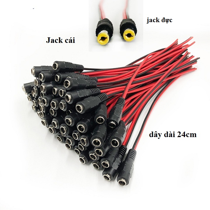 Dây nguồn dc 5.5x2.1mm - 2 cặp đực cái dây dài 24cm