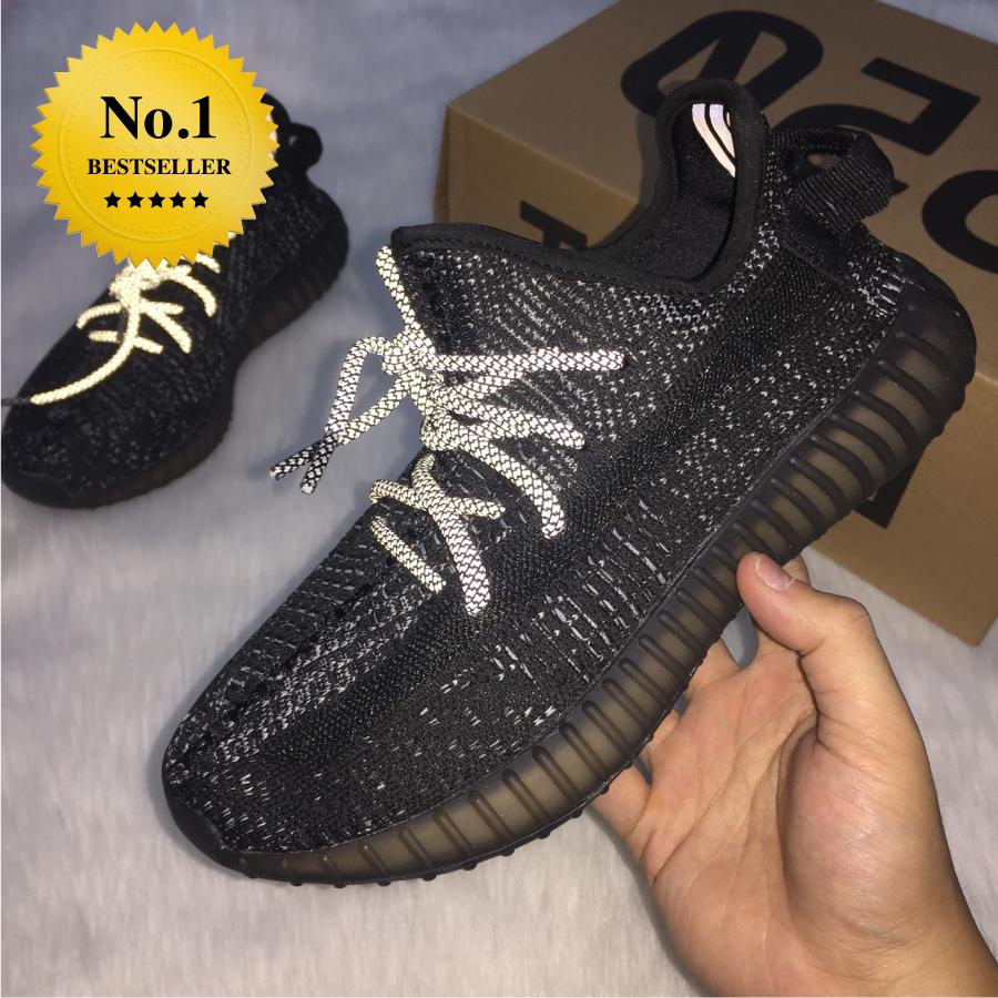 Giày thể thao sneaker yzy static đen phàn quang dây - nam nữ