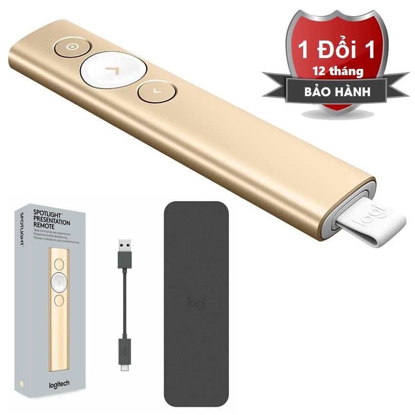 Bút trình chiếu cao cấp Spotlight - Đèn laze kỹ thuật số - Thiết bị thuyết trình LOGITECH Spotlight Wireless Presenter - Bút trình chiếu không dây Logitech SPOTLIGHT Khoảng cách kết nối lên đến 30m